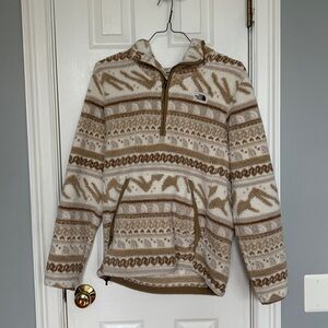 The North Face Mens Printed Campshire Pullover Hoodie Sherpa Fleece Half Zip M